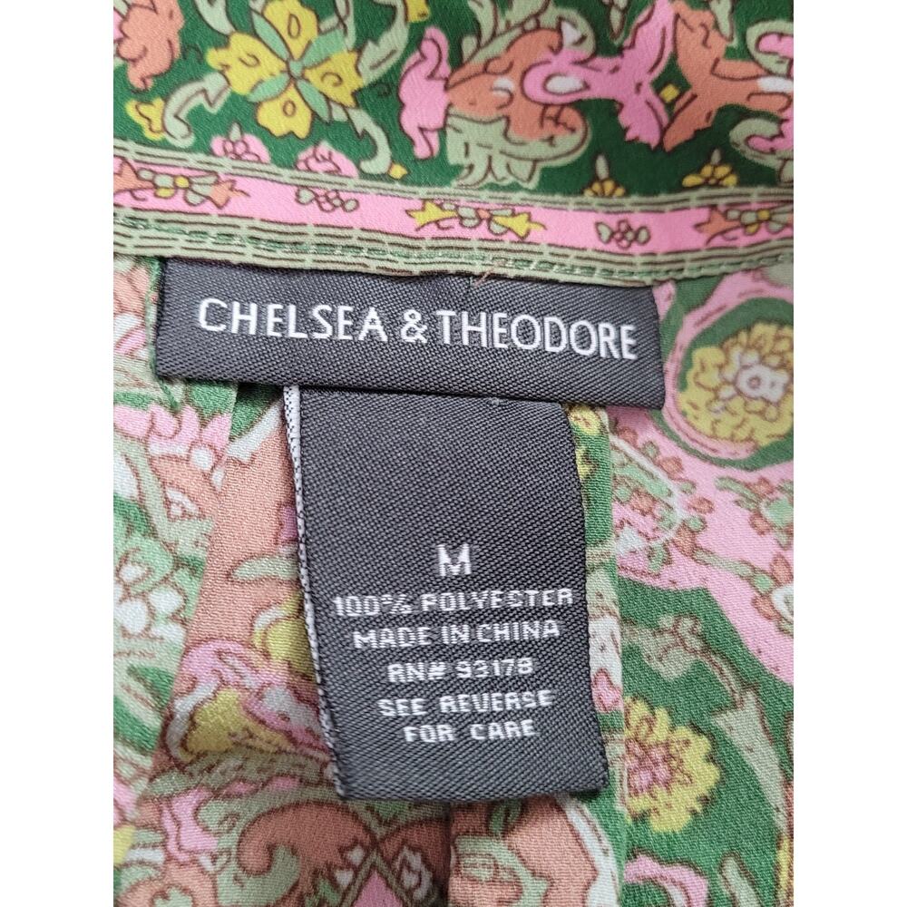 Chelsea & Theodore Tan Paisley Sleeveless Tank Top Sz M Boho Chic Retro Indie - Picture 8 of 9